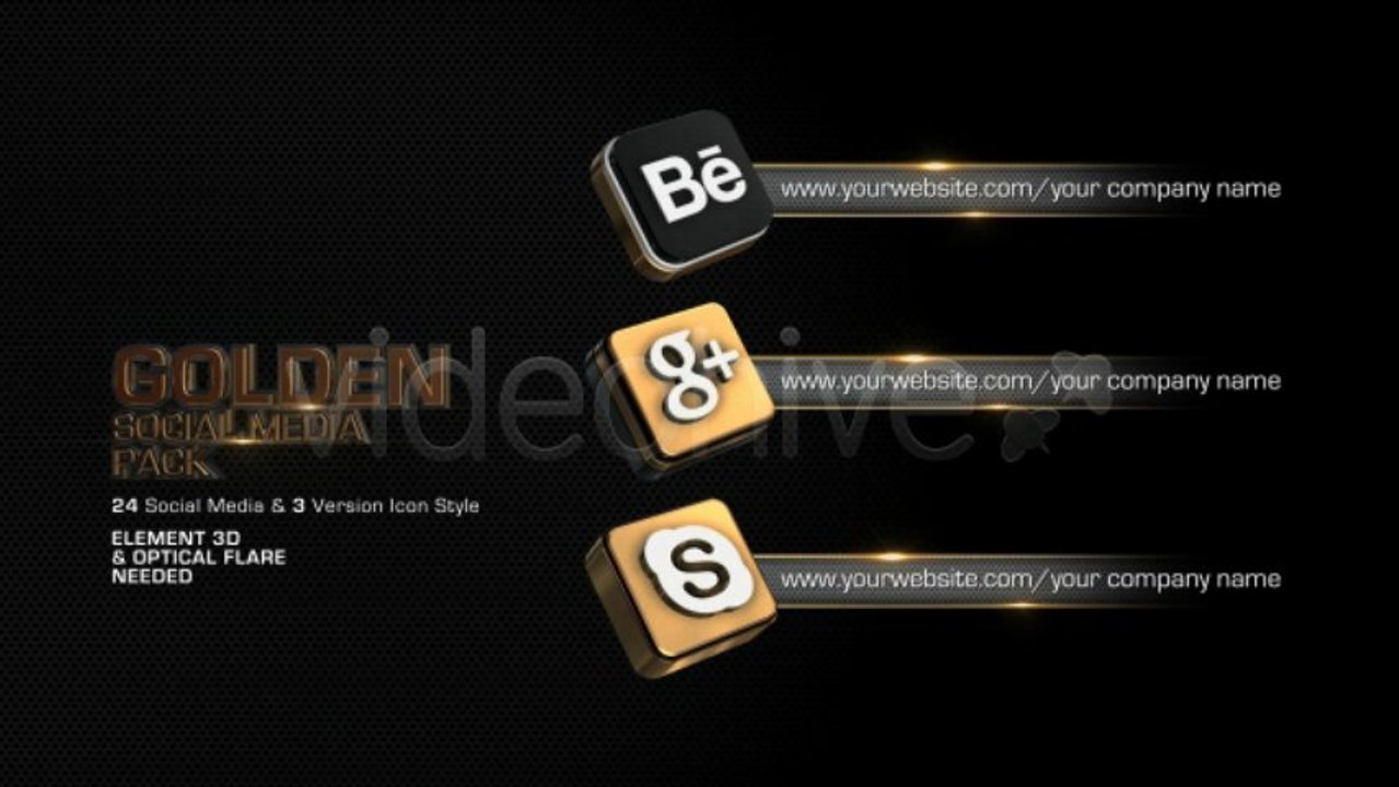 After Effects Project Files - Golden Social Media Pack - VideoHive