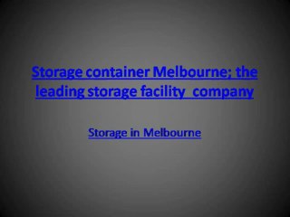 Storage container Melbourne