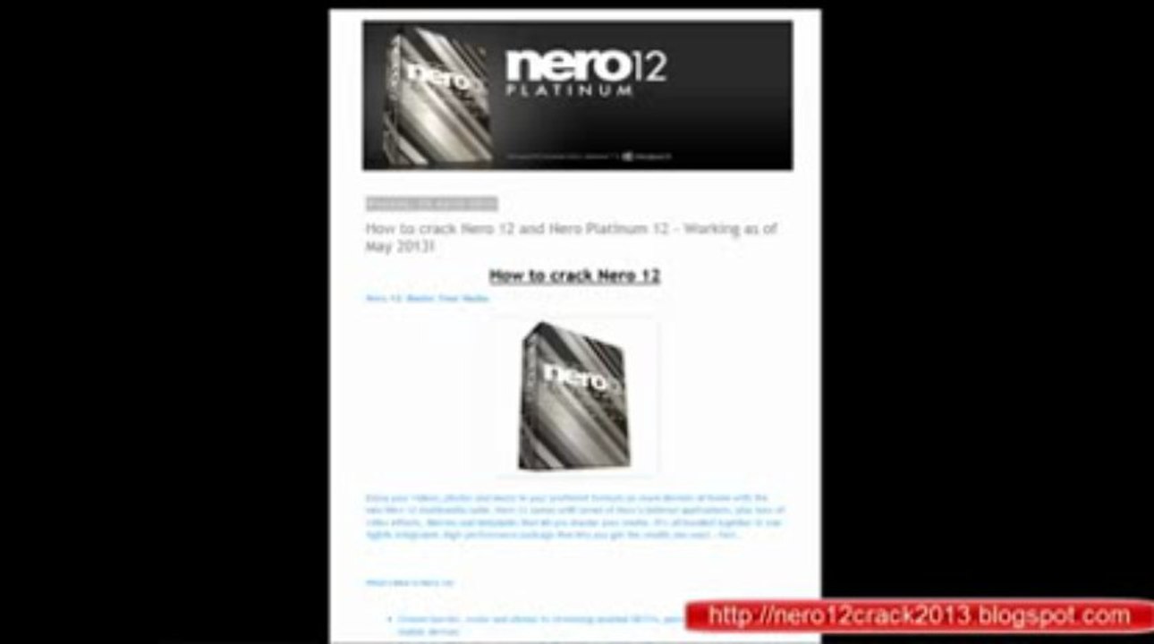 [Working] Nero 12 Crack [GET IT NOW - May 2013 Latest]