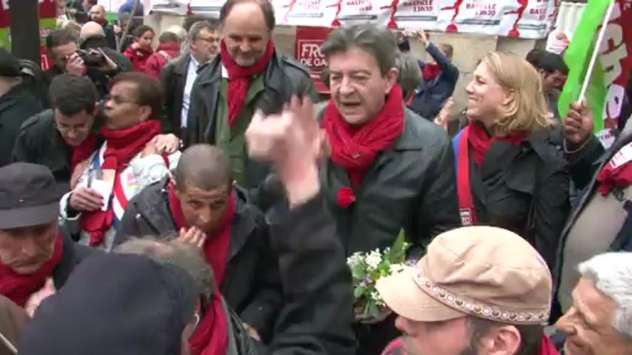 Jean-Luc Mélenchon durant la manifestation du 1er mai 2013  à Paris