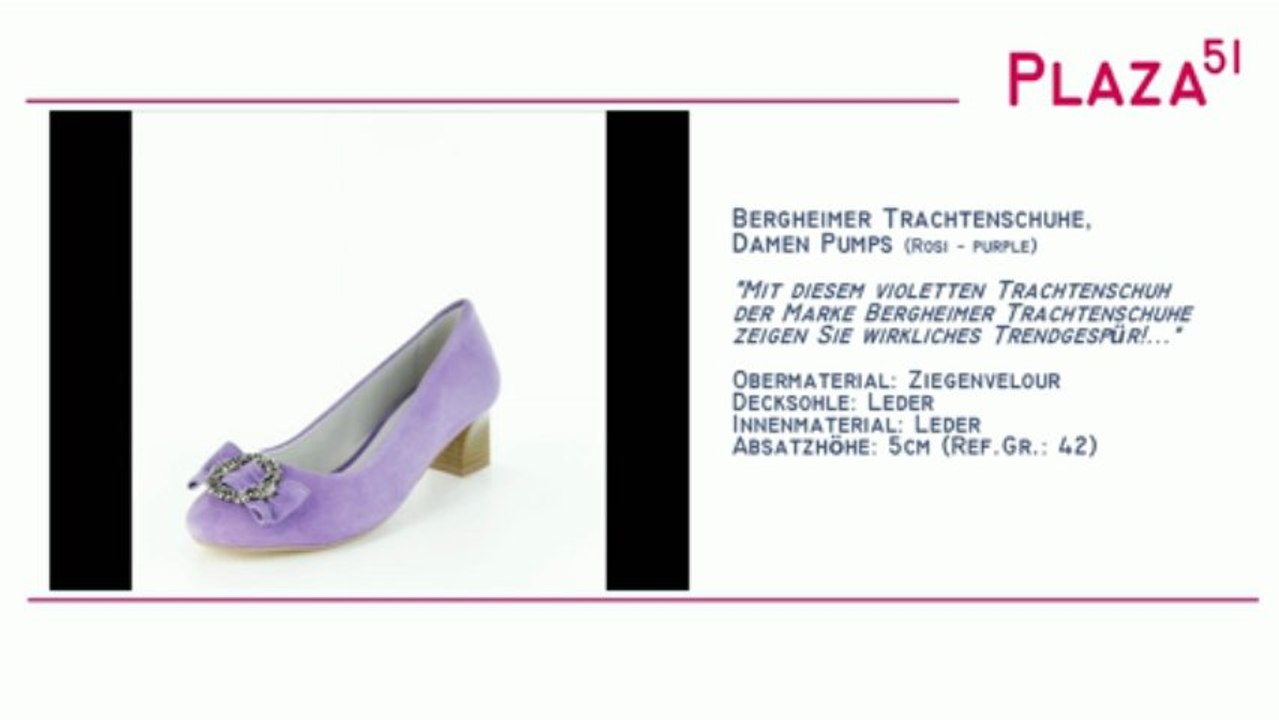 Neuvorstellung: Bergheimer Trachtenschuhe, Damen Trachten Pumps Rosi - purple
