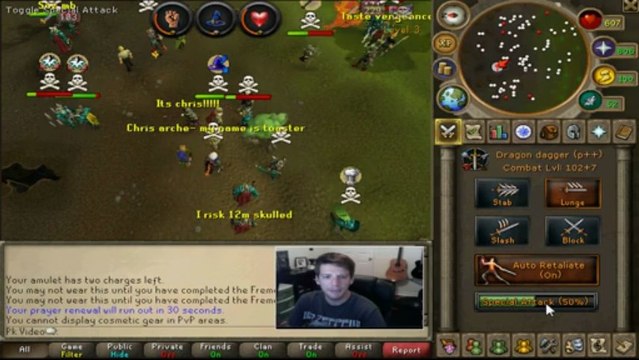 Runescape: Chris Archie's LIVE Facecam Pk Commentary
