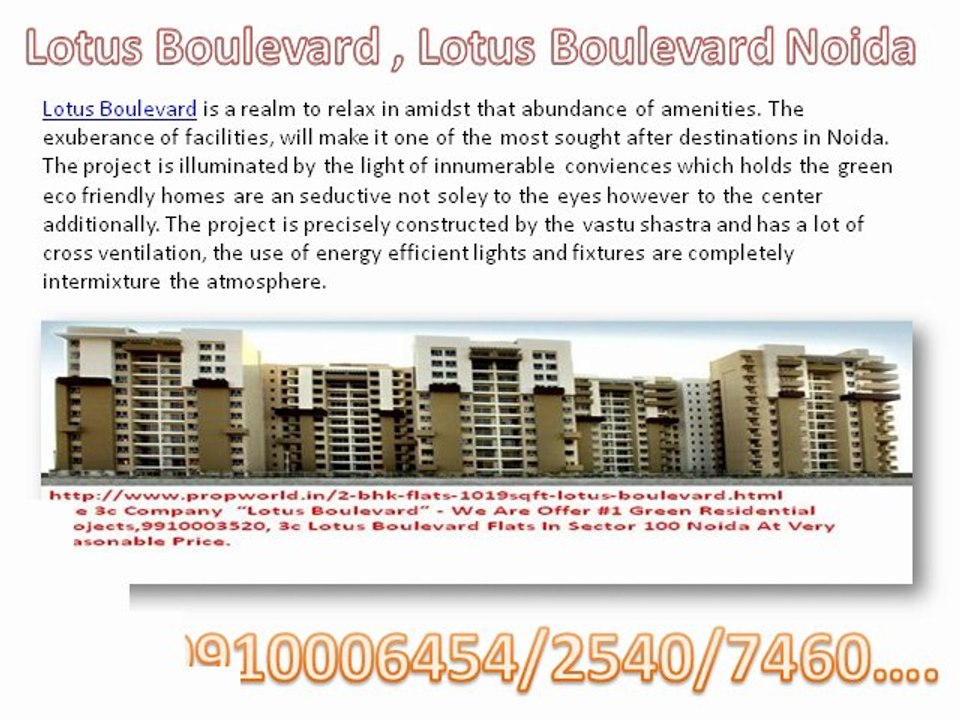 Lotus Boulevard ,9910006454, Lotus Boulevard Noida Lotus Boulevard Sector 100