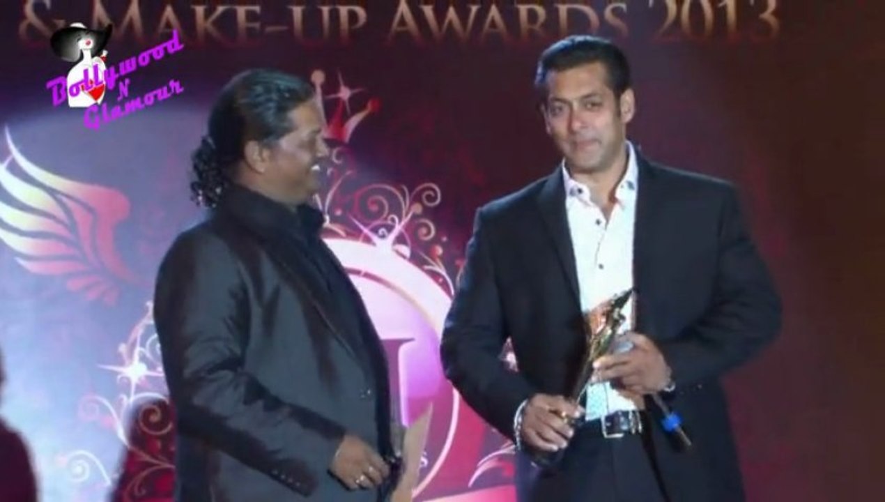 Salman awards his hair & make-up stylist at  B&D Awards