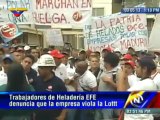 Trabajadores de Helados EFE protestan contra dueño de POLAR que se niega a discutir nuevo contrato