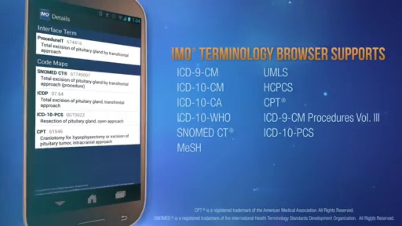 IMO Medical Terminology Browser Mobile App