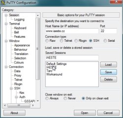 Putty - vytvoreni tunelu pro Postgres