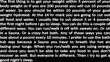 Cutting Weight for a MMA Fight or a Day Before Weight in Tournament at Team Lutter
