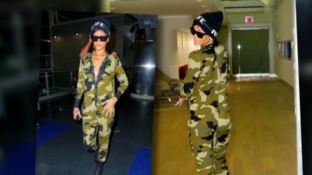 Rihanna essaie de se cacher dans une tenue camouflage