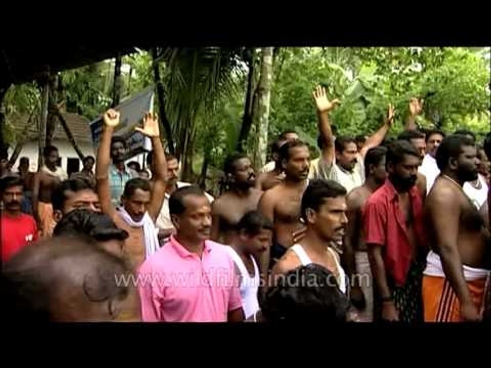 The procession of Nehru Trophy Boat Race at Alappuzha in  Kerala