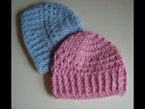 Crochet Baby Hat Beanie with Ribbed Trim 0-3 Months Old  Part 2