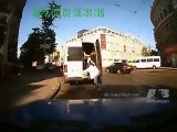 Crazy women opened Van door and falling in Ukraine!!