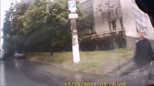 Dramatic Video Shows Van Slamming Into Open Manhole