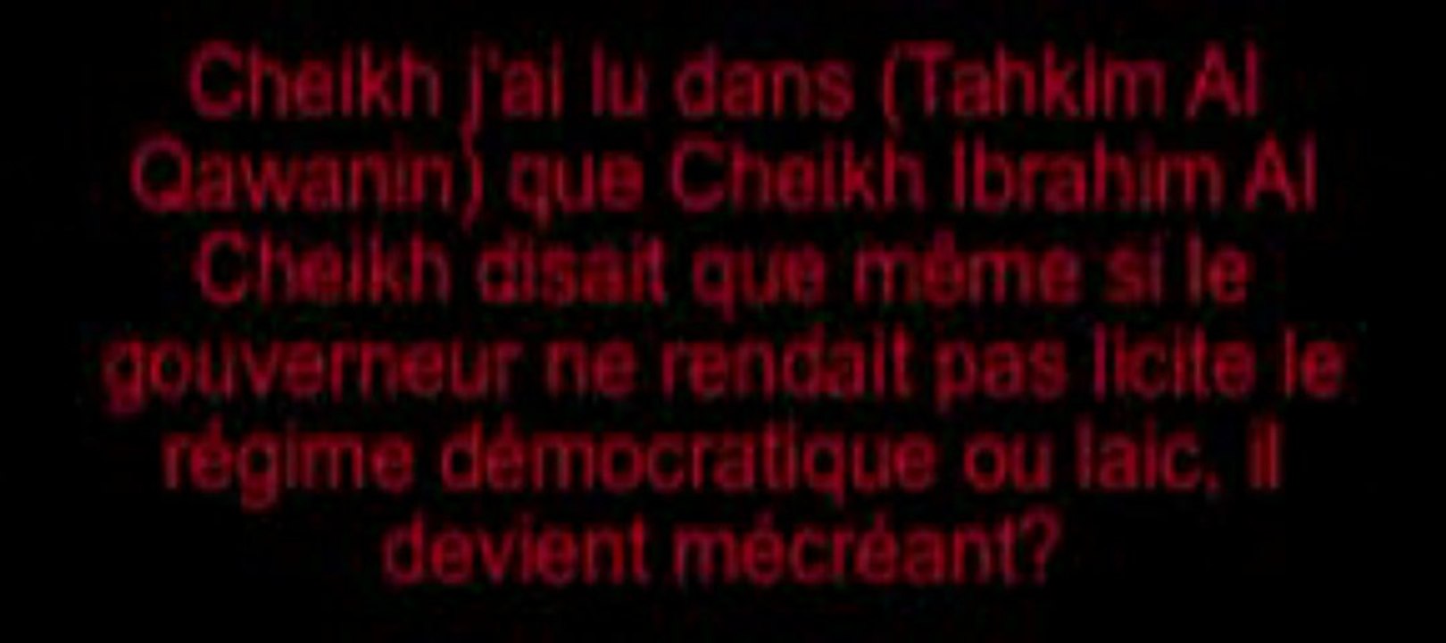 Cheikh Al Ghounayman sur les lois forgées.