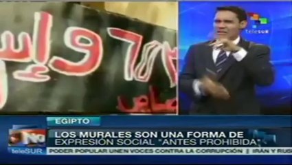 Expresiones al aire libre reflejan sucesos políticos en Egipto