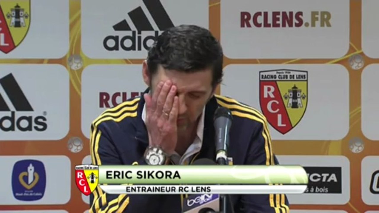 Conférence de presse RC Lens - Tours FC : Eric SIKORA (RCL) - Bernard BLAQUART (TOURS) - saison 2012/2013