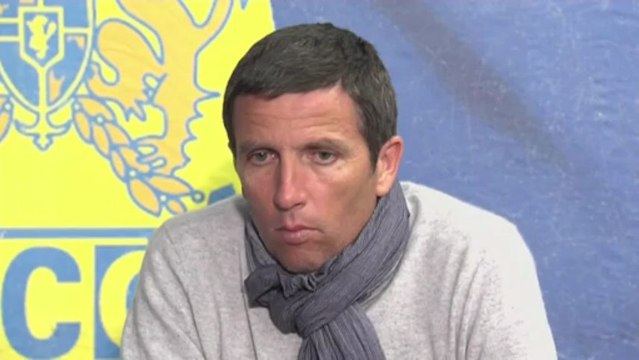 Conférence de presse GFC Ajaccio - Le Mans FC : Thierry LAUREY (GFCA) - Régis BEUNARDEAU (LEMANS) - saison 2012/2013