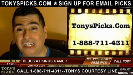 LA Kings versus St Louis Blues Pick Prediction NHL Playoff Game 3 Lines Odds Preview 5-4-2013
