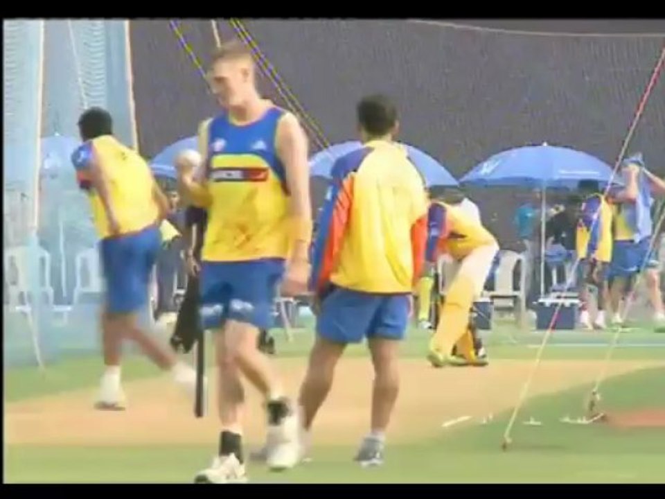 Chennai Super Kings in practice session