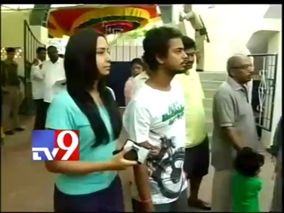 Actress B Saroja Devi casts her vote