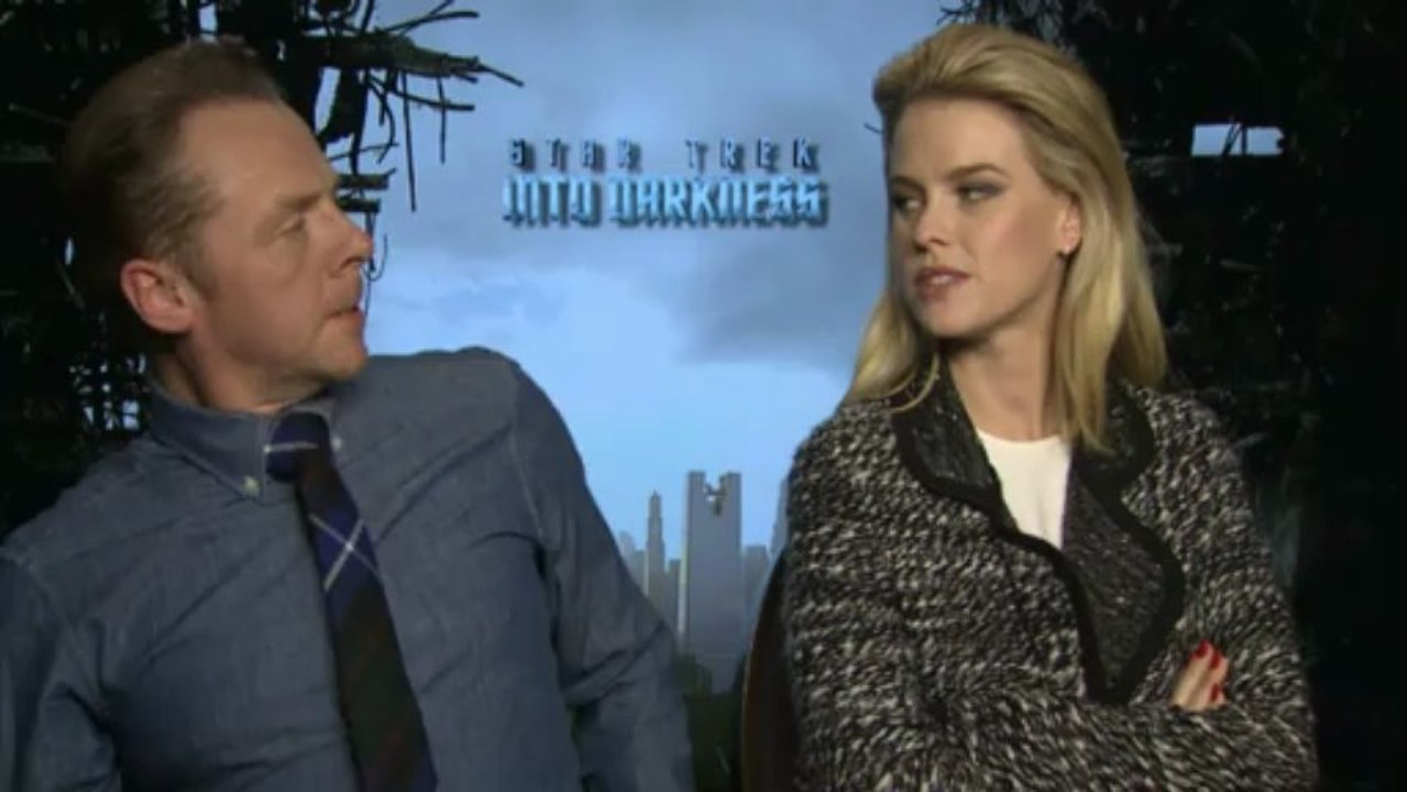 Simon Pegg & Alice Eve set reporter up with Cumberbatch
