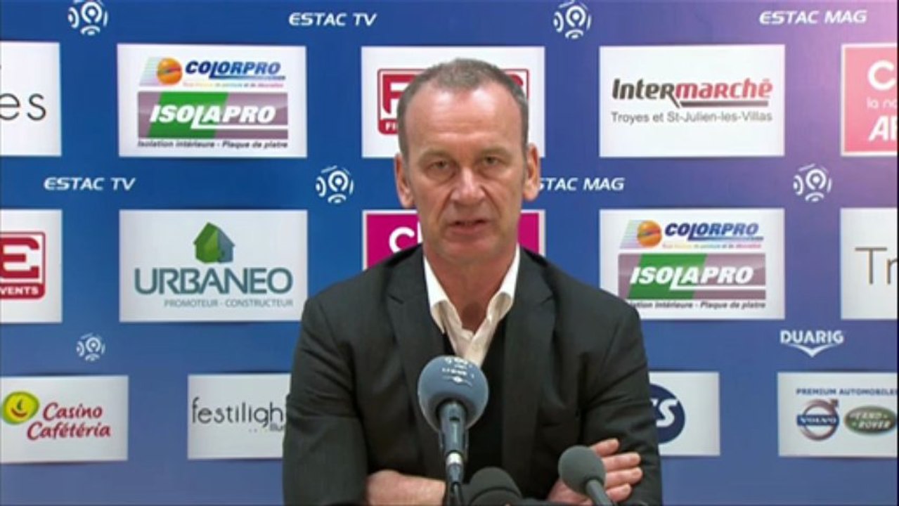 Conférence de presse ESTAC Troyes - Evian TG FC : Jean-Marc FURLAN (ESTAC) - Pascal DUPRAZ (ETG) - saison 2012/2013