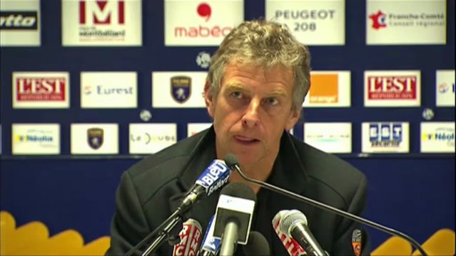 Conférence de presse FC Sochaux-Montbéliard - FC Lorient : Eric HELY (FCSM) - Christian GOURCUFF (FCL) - saison 2012/2013