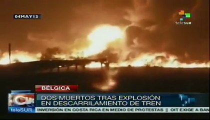 Bélgica: descarrila tren con químicos y provoca explosión