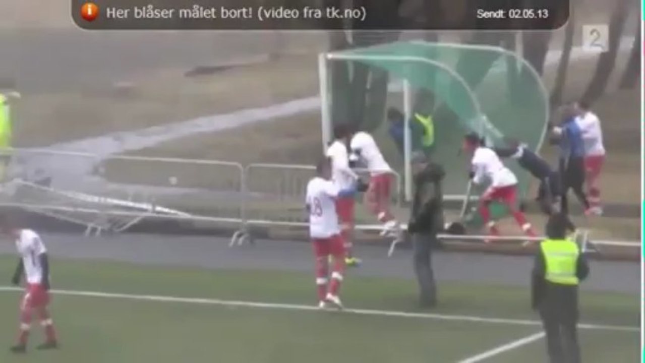 Le vent en Norvège déplace des cages !