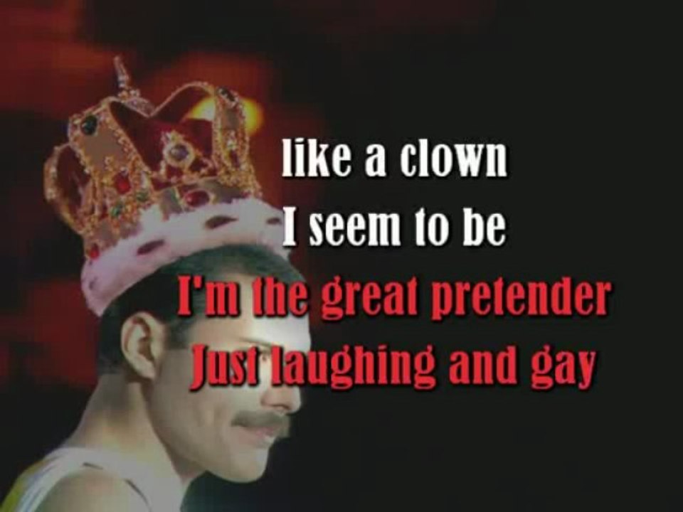 QUEEN - The Great Pretender by Freddie Mercury - Karaoke