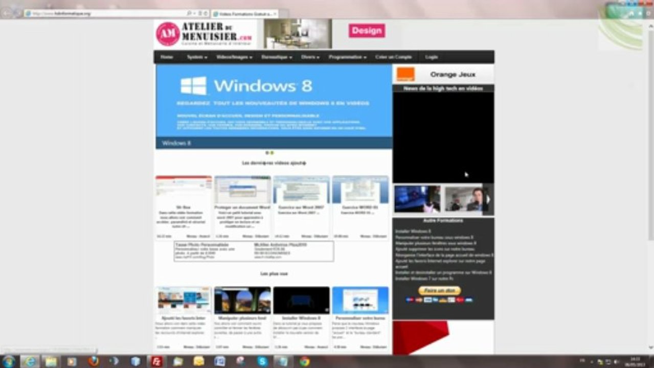 Page accueil sous Chrome