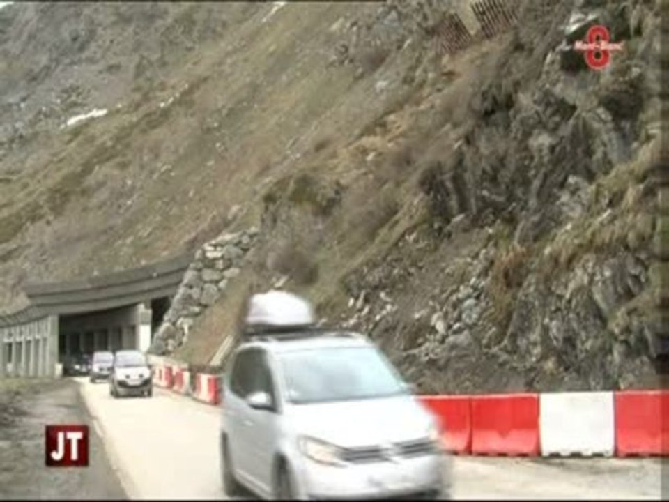 Eboulement sur la route reliant Les Menuires à Val Thorens