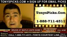 Toronto Maple Leafs versus Boston Bruins Pick Prediction NHL Playoff Game 3 Lines Odds Preview 5-6-2013