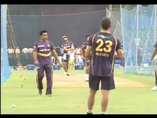 Kolkata Knight Riders in practice session06052013