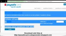 Free Paysafecard Code Generator % Générateur % FREE Download May - June 2013 Update