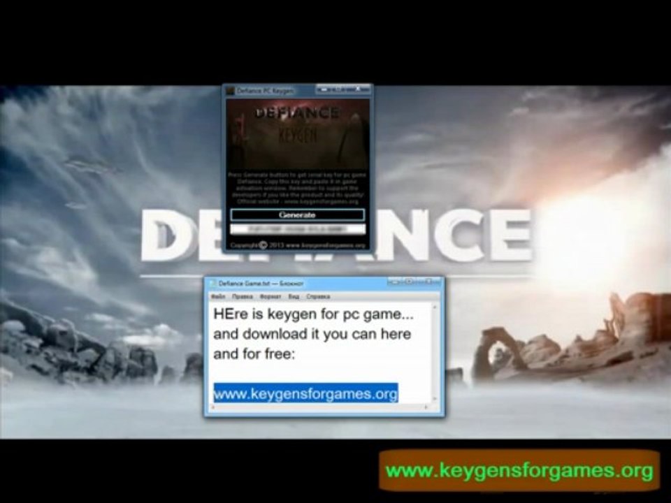 Defiance (PC) Keygen + Crack 2013