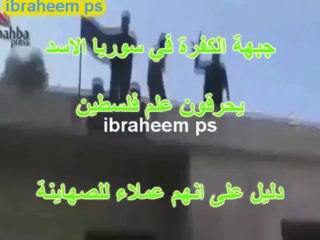 مسلحو "جبهة النصرة" يحرقون العلم الفلسطيني