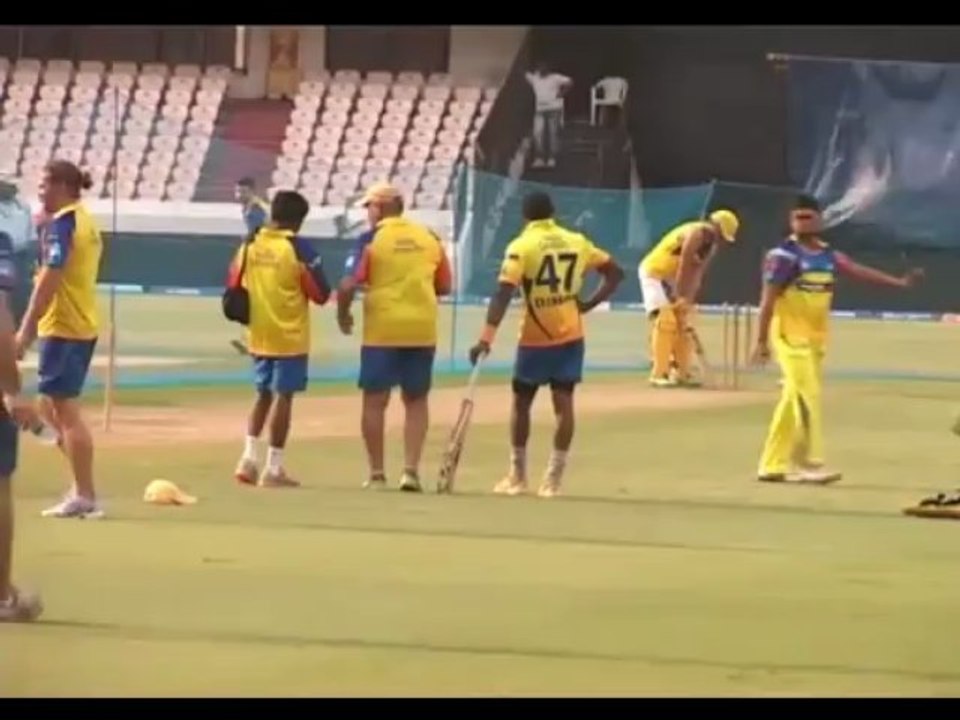 Chennai Super Kings in practice session07052013