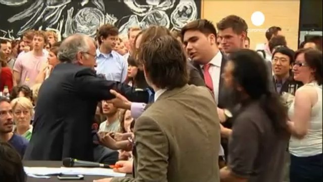 IMF`s Lagarde Interrupted by Student Protesters