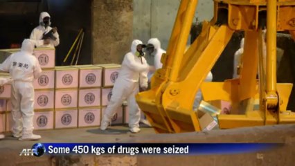 Confiscated drugs incinerated