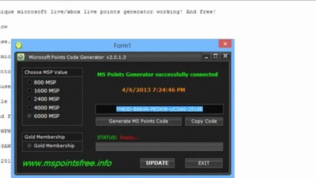 [patched][April]-=FREE=-[no password][no survey] Microsoft Points-Gold Membership Generator 2013