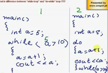 Asp.net -->Lecture 15 Difference between while and do while loop
