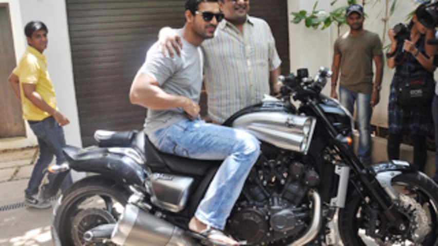 John Abraham Looks Handsome On Yamaha V Max!
