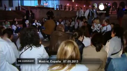 Madrid health workers strike over... - no comment