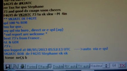 qso avec vk2atc ( sydney)