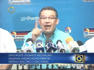 Diputados zulianos rechazan las medidas eléctricas anunciadas por el ministro Chacón