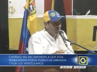 Capriles: "Si un grupito pretende hacerse de la Gobernación, tendremos que defendernos por intento de golpe de Estado"