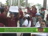 Protestan trabajadores de Alentuy en demanda de reivindicaciones