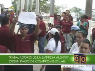 Protestan trabajadores de Alentuy en demanda de reivindicaciones