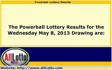 Powerball Lottery Drawing Results for May 8, 2013